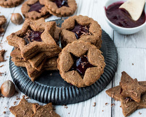 Chocolate Hazelnut Linzer Cookies